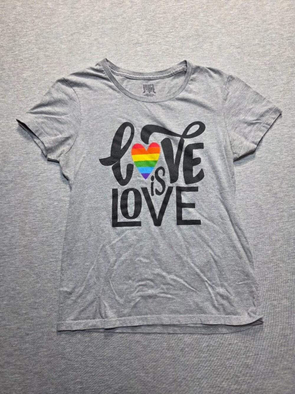 "Love is Love" Pride Graphic Tee Gray Size Medium